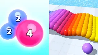 Satisfying Mobile Games 2024 - Melty Bubble 2048 vs Canvas Run 3d / All Max Level