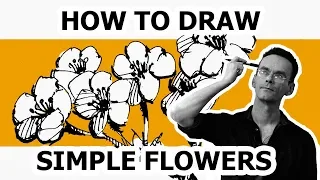 How to draw flowers. How to draw simple flowers step by step . Kichigin Edward. Landscape graphics.
