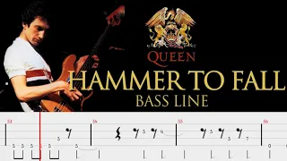 Queen - Hammer To Fall (Bass Line Tabs) By John Deacon