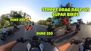 || DRAG RACE ❌😱ON SUNDAY RIDE WITH SUPER BIKES AND SPORTS BIKES 🚀 || FULL THROTTLE || #rk017rider