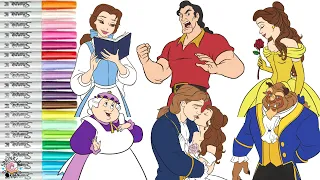 Disney Princess Coloring Book Compilation Beauty and the Beast Belle Adam Mrs Potts Gaston Chip