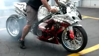 Burnout on a Custom TURBO GSXR 1000 - Tricked Out Cycles