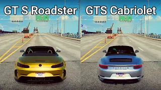 NFS Heat: Mercedes AMG GT S Roadster vs Porsche Carrera GTS Cabriolet - Drag Race