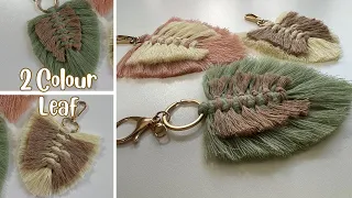 Macrame Key Ring | 2 Colour Leaf | Suitable for Beginners