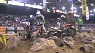 Endurocross Moto Rider Hits Head on Rock || Fail and Win