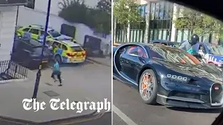 Police ram alleged drug dealer off moped in central London