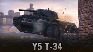 Играл на  Y5-T34 первый бой ПЕРВОЕ Впечатление и прохождение / Wot Blitz обзор  2019 !!!