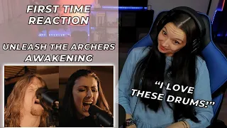 First Time Reaction to UNLEASH THE ARCHERS - Awakening (Full Band Playthrough Video)