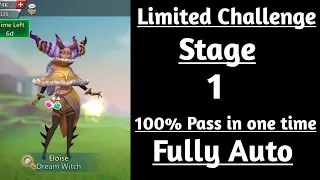 Lords mobile Limited Challenge Saving Dreams Stage 1 Fully Auto|Dream Witch Stage 1 Fully Auto