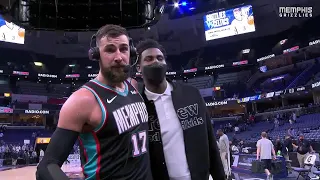 MEMvGSW: Jonas Valanciunas Postgame Walk-off Interview ft. Jaren Jackson | NBA Season 2020-21