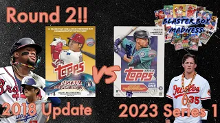 2018 Topps Update vs 2023 Topps Series 1! First Second Round Matchup! Blaster Box Madness Ep.9!