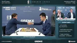 Magnus Carlsen vs Ding Liren #GRENKE Chess Classic 2024 Round 3