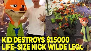 Kid DESTROYS $15000 LEGO Sculpture