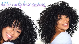 NEW Curly Hair Routine! Defined + Volume (with curly bangs) | jasmeannnn