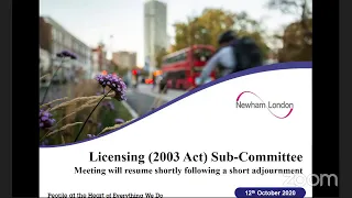Licensing (2003 Act) Sub-Committee 2.00pm, 12th October 2020