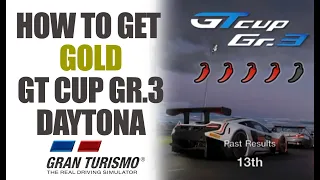 How to get Gold 1st in GT Cup Gr3 Daytona International Speedway in Gran Turismo 7 with 1 Pit Stop