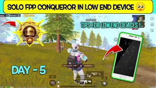 Day-5 🔥• Solo Fpp Conqueror Rank Push Tips for 20 FPS ( Low End Devices )#solofpprankpush #conqueror