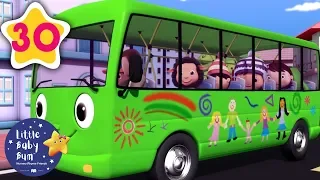Wheels On The Bus V3 | +30 Minutes of Nursery Rhymes | Moonbug TV | #vehiclessongs