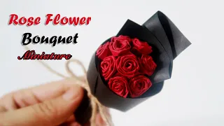 How to make Paper Rose Flower Bouquet miniature Valentine gift | LUXO Handmade