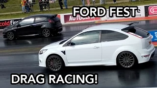 Focus RS vs Fiesta ST DRAG RACE!! (MK2 vs MK7) | FORD FEST 2016