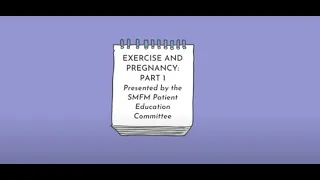 Exercise in Pregnancy Part 1 Video