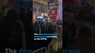 Rockefeller Center Christmas tree lit despite pro-Palestinian protests #Shorts