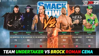 Can 3 Different Undertaker Defeat Team Brock Lesnar Roman Reigns John Cena WWE 2K22
