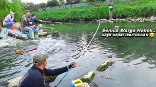 Heboh..! Saat Mancing Ikan Nila Dapat Sebesar Ini Jadi Tontonan Warga