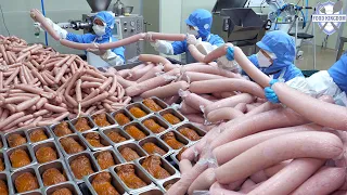 Unique! Budae jjigae mass production (Spicy Sausage Stew) / Korean Food Factory