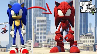 SONIC becomes SPIDERMAN (GTA 5 Mods)