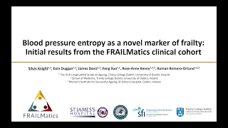 SFI Summit 2022: Silvin Knight (TCD)'Blood pressure entropy as a novel marker of frailty'.