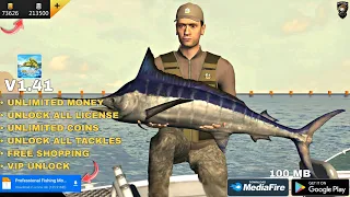 Profesional Fishing V1.41 Mod Apk Unlimited&Unlock All Game simulasi memancing Offline Terbaik 100MB