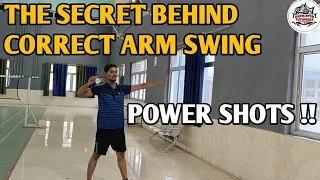 LEARN CORRECT ARM SWING FOR POWER SHOTS || ARM SWING MECHANICS IN BADMINTON #badminton