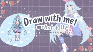 ✿ Draw with me ! Chat  ₊﹢ ₊⠀ tips - lineart and base color original character