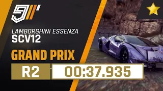 Asphalt 9 - Lamborghini ESSENZA GRAND PRIX FR2 - 1* 37:9xx EASY ROUTE [Time Travel]