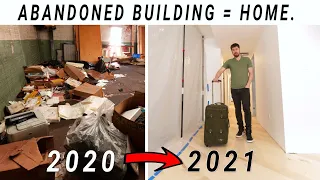 MOVING IN to the ABANDONED Building!!  ... BEFORE/AFTER Tour // Ep. 20