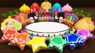 RAINBOW STAR ! Mixing Random Things Into GLOSSY Slime | Satisfying Slime Video #128