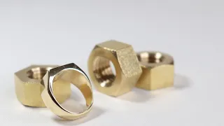 真鍮ナットで指輪を作る動画 How to make ring from brass nut.