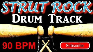 Strut Rock Groove Drum Track - 90 BPM - 4/4 Beats Instrumental Drum Tracks for Bass Guitar 🥁 557