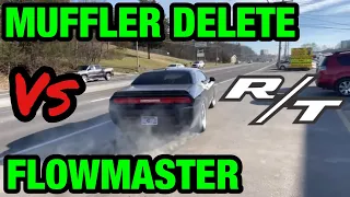 Dodge Challenger R/T 5.7L HEMI V8: MUFFLER DELETE Vs FLOWMASTER SUPER 10!