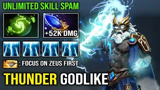 BRUTAL THUNDER GOD +52K Total Damage Full Magic Zeus with Unlimited Skills Spam Dota 2