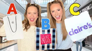 WE WENT TO EVERY STORE AT THE MALL IN ABC ORDER SHOPPING CHALLENGE 😳🛍🤑