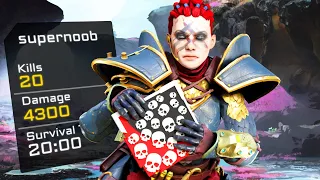 AMAZING SOLO WRAITH 20 KILLS & 4300 DAMAGE IN EPIC GAME (Apex Legends Gameplay)