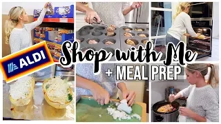 ALDI GROCERY SHOP WITH ME + HAUL WITH EASY HEALTHY MEAL PREP + CROCKPOT MEAL