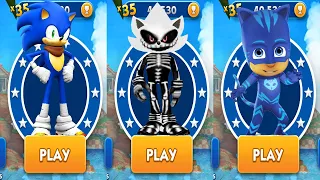 Subway Surfers Sonic Boom vs Sonic Dash Skeleton vs Tag with Ryan Pj Masks - All Characters Unlocked