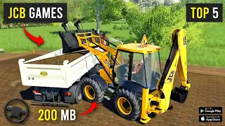 TOP 5 JCB GAMES FOR ANDROID || BEST CONSTRUCTION SIMULATOR GAMES 2023 |top5 jcb games