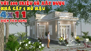 Với 200 triệu có xây được nhà cấp 4 nở hậu theo phong thủy diện tích 60m2 rộng 4 dài 11 nở hậu 2.5m