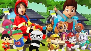 Tag with Ryan Combo Panda And Ryan vs PAW Patrol Ryder Run Chase - All Characters