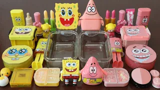 Mixing”SpongeBob VS PatrickStar” Eyeshadow and Makeup Into Slime!Satisfying Slime Video!★ASMR★