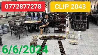 Clip 2043 (6/6/2024) Bàn Ăn Ghế Quạt Cẩn Ốc Xưa, Đại Thự Thiếp Vàng, Gốm Tàu, Gốm Chu Đậu Sưu Tầm